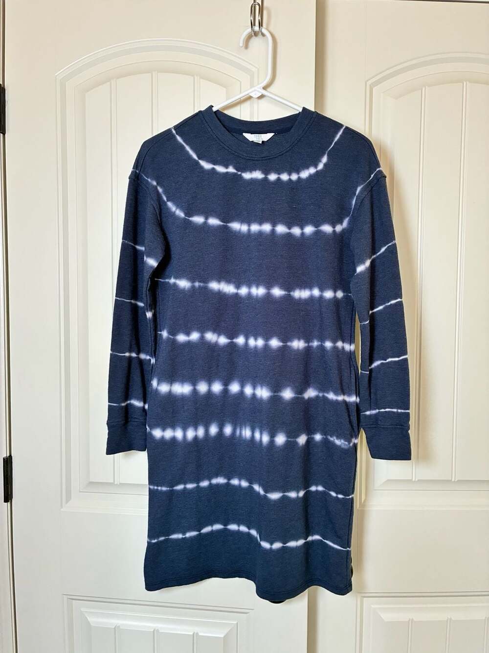 Time and Tru Blue Tie-Dye Long Sleeve Sweatshirt Dress Size XS (0-2)